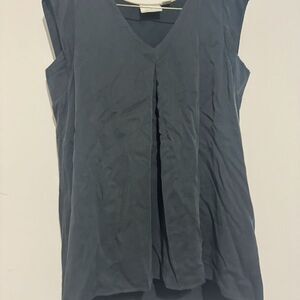 Anthropologie Maeve Ally Black Modal Cutout Back Cap Sleeve Tunic Top Medium